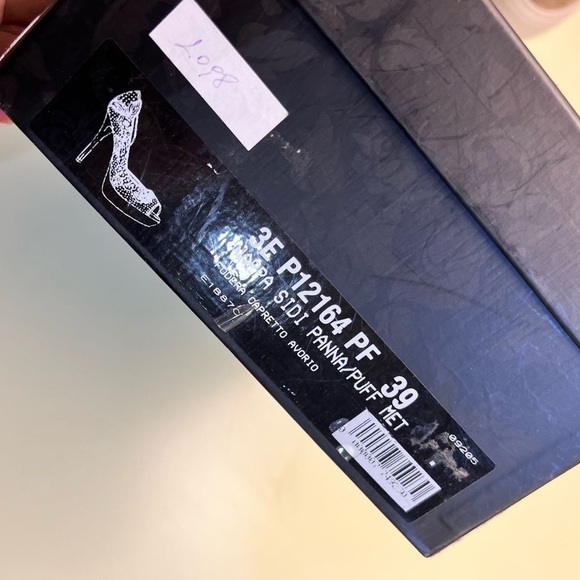 LORIBLU LEATHER MADE IN ITAKY Elegant Cream Peep-Toe Heels Swarovski crystals - Picture 15 of 15